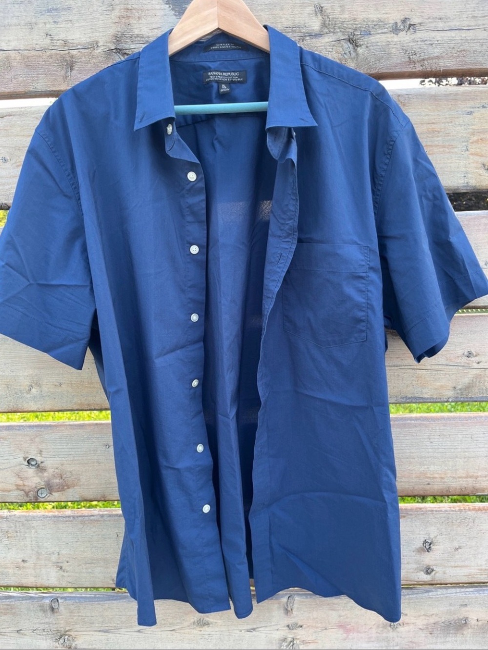 Banana Republic Slim Flex Fit Navy Button-Down Shirt | Men’s XL 👔✨